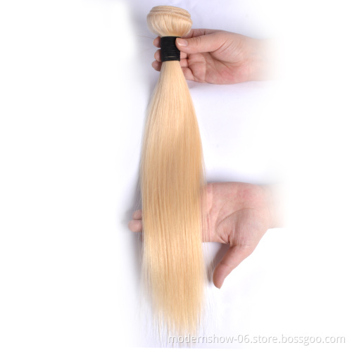 Modern Show 613 Blonde Straight Hair Virgin Cuticle Aligned Brazilian Human Hairs Bundles